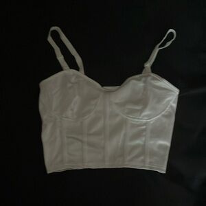 Elegant White Satin Women's Top